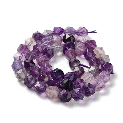 Natural Purple Fluorite Beads Strands G-G030-A08-01-1