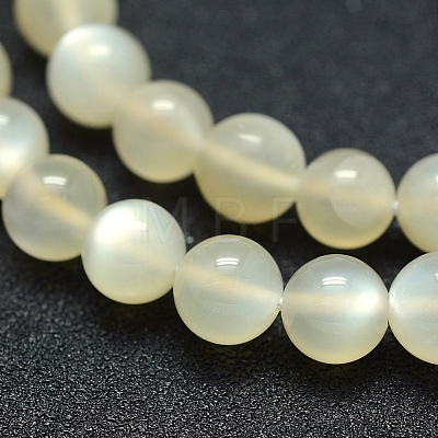 Natural White Moonstone Beads Strands G-P342-02A-8mm-AB-1