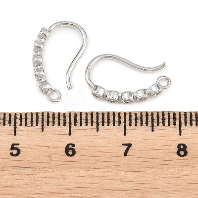 Brass Rhinestone Earring Hooks KK-C261-01A-P-1