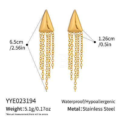 304 Stainless Steel Tassel Stud Earrings for Women YQ6135-1