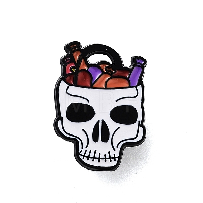 Halloween Theme Black Alloy Brooches JEWB-U002-04B-1