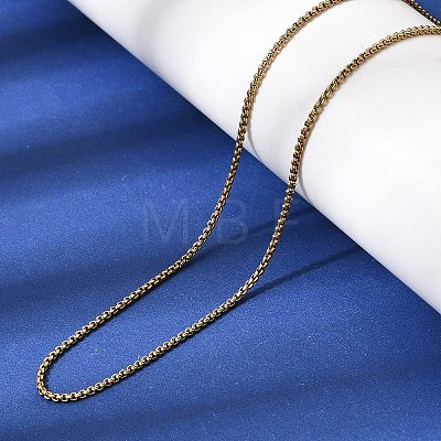 1.3MM Unisex 304 Stainless Steel Box Chain Necklaces NJEW-P356-08G-1