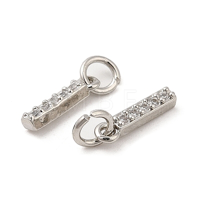 Brass Micro Pave Grade AAA Cubic Zirconia Charms ZIRC-P067-11P-I-NR-1