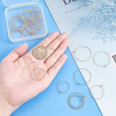 Unicraftale 36Pcs 3 Size Ion Plating(IP) 316 Surgical Stainless Steel Hoop Earrings Findings STAS-UN0039-40-1