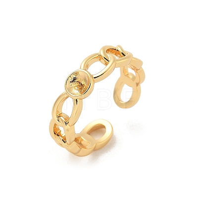 Brass Open Cuff Ring Settings KK-G518-02G-03-1