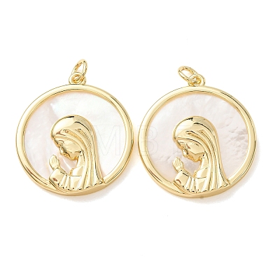 Religion Natural White Shell Pendants SH-CBAB4F6-01G-1