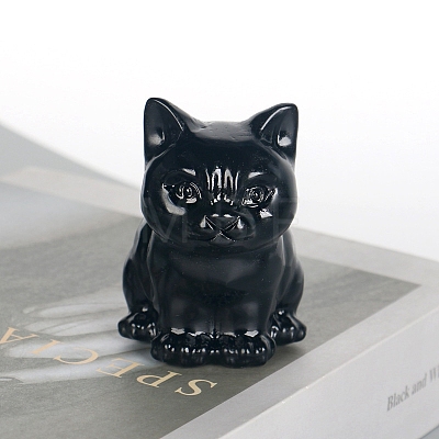 Natural Obsidian Carved Figurines Statues for Home Desktop Decoration PW-WG057ED-07-1