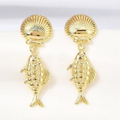 Brass Dangle Earrings EJEW-D352-06G-03-1