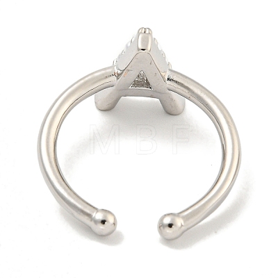 Rack Plating Brass Open Cuff Rings for Women RJEW-F162-01P-A-1