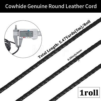 5M Round Braided Cowhide Letter Cord WL-GF0001-34B-03-1