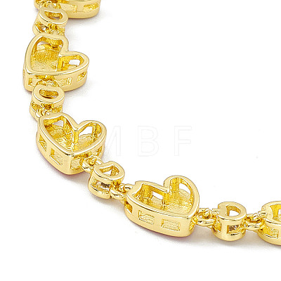 Brass Micro Pave Cubic Zirconia Chain Bracelets BJEW-P288-06G-1