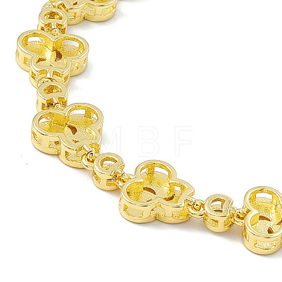 Colorful Enamel Windwill & Cubic Zirconia Link Chain Bracelet BJEW-P288-12G-1