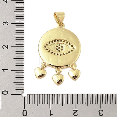 Rack Plating Brass Micro Pave Cubic Zirconia Pendants KK-Z074-06G-1