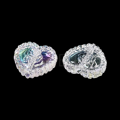 UV Plating Rainbow Iridescent Acrylic Beads OACR-P016-02-01-1