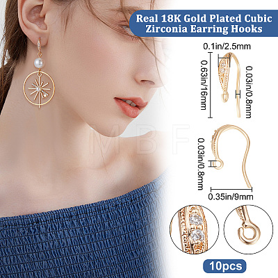 10Pcs Brass Earring Hooks KK-BBC0004-55-1