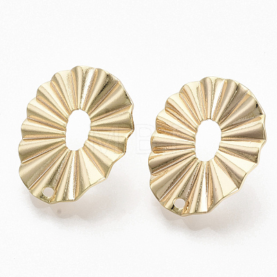 Brass Stud Earring Findings KK-T056-15G-NF-1