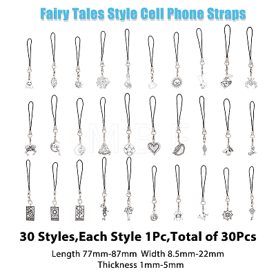 Fairy Tales Style Cell Phone Straps HJEW-FH0001-40-1