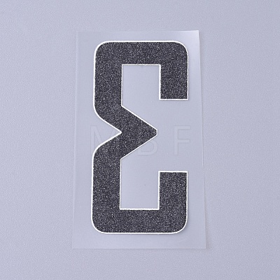 Number Iron On Transfers Applique Hot Heat Vinyl Thermal Transfers Stickers For Clothes Fabric Decoration Badge DIY-WH0148-43C-1
