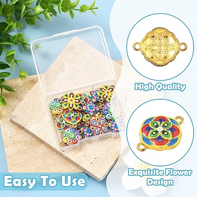25Pcs 5 Colors 3D Printed Alloy Connector Charms FIND-YW0011-78-1