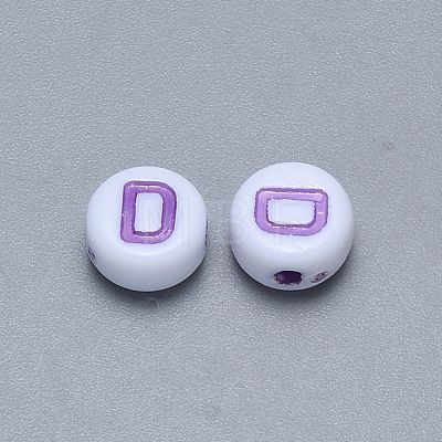 Craft Acrylic Horizontal Hole Letter Beads SACR-S201-11D-1