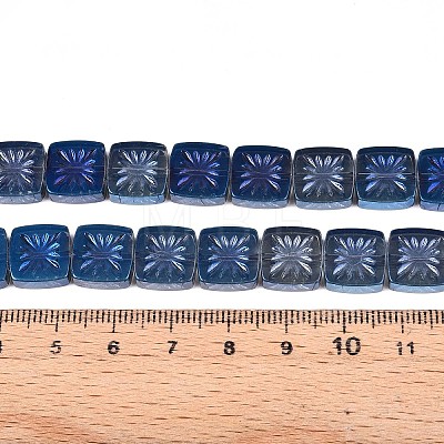 Electroplate Transparent Glass Beads Strands EGLA-N017-03E-1