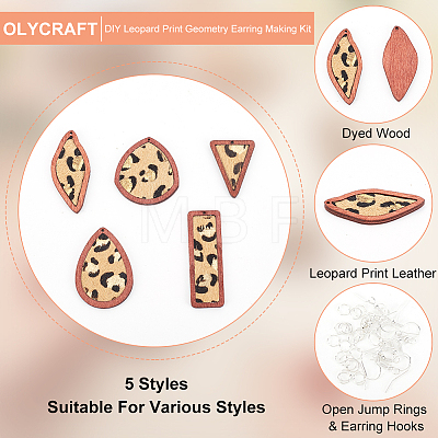 Olycraft DIY Leopard Print Geometry Earring Making Kit DIY-OC0009-69-1