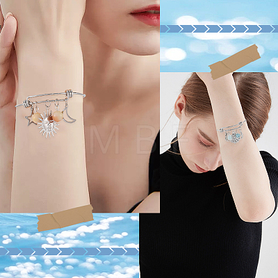 10Pcs Adjustable 201 Stainless Steel Expandable Bangle Making STAS-SC0008-09-1