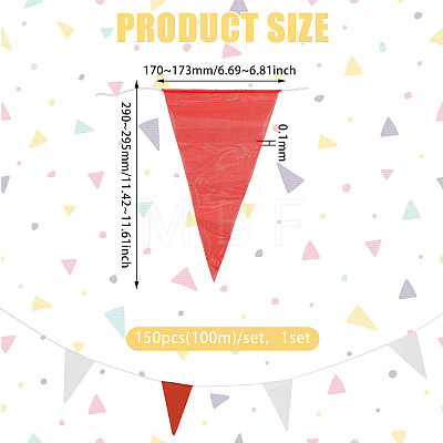 Polyester Triangle Flags Banners FIND-WH0141-129-1