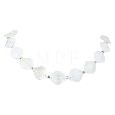Rhombus Acrylic Beaded Necklaces for Women NJEW-JN06026-1