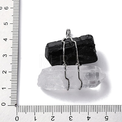 Natural Tourmaline & Quartz Crystal Nuggets Big Pendants G-K338-43P-04-1