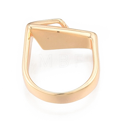 Natural Shell Trapezoid Open Cuff Ring RJEW-N039-12LG-1