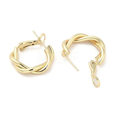 Brass Hoop Earrings EJEW-M260-06G-B-1