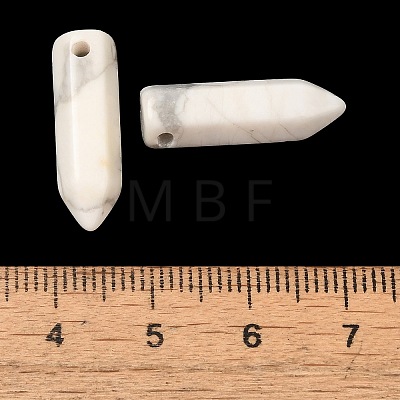 Natural Howlite Pointed Pendants G-C158-05N-1