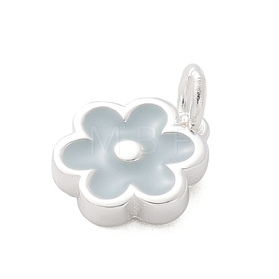 925 Sterling Silver Enamel Flower Charms STER-D300-04S-01-1