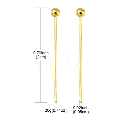 Brass Ball Head Pins KK-YW0001-42-1