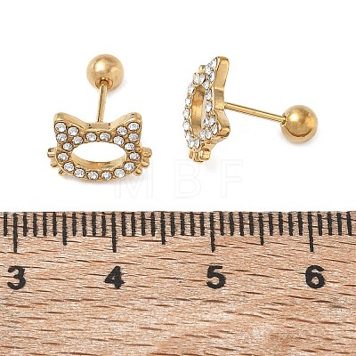 304 Stainless Steel Crystal Rhinestone Animal Cartilage Earrings SA-CBA1F7E-01G-04-1
