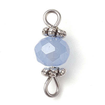 Faceted Glass Connector Charms PALLOY-JF02424-02-1