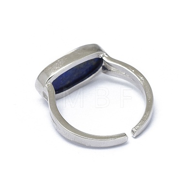 Adjustable Natural Gemstone Finger Rings RJEW-L089-11M-1