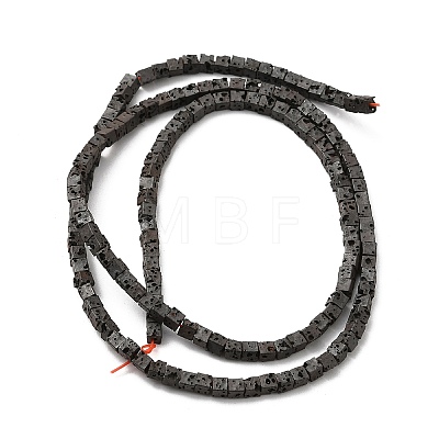 Electroplated Natural Lava Rock Beads Strands G-Q1009-B01-02B-1