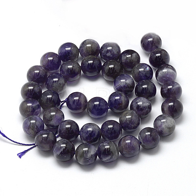 Natural Amethyst Beads Strands G-R446-10mm-20-1