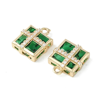 Brass Pave Cubic Zirconia Pendants KK-G462-44KCG-03-1