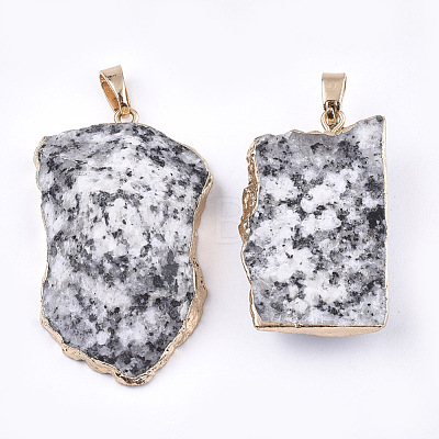 Electroplate Natural Snowflake Obsidian Pendants G-T112-13F-1
