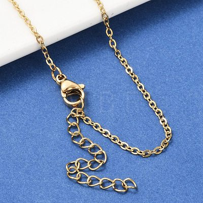 Ion Plating(IP) 304 Stainless Steel Cable Chain Necklace STAS-T040-PJ205-45-1