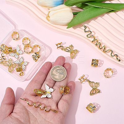 1 Bag Alloy DIY Dreadlock Ring Styling Hair Braiding OHAR-BM0001-08-1