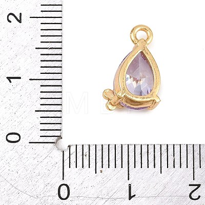 Brass Micro Pave Cubic Zirconia Charms KK-D265-01B-G-1
