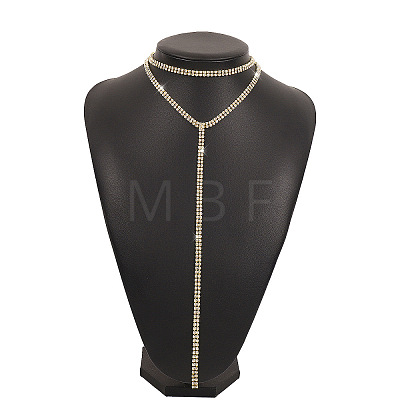 Alloy Full Crystal Rhinestone Long Tassel Y Necklaces for Nightclub FS-WG5F917-01-1