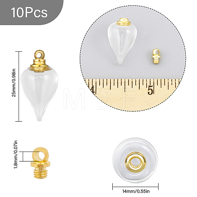 10Pcs Glass Perfume Bottle Pendants FIND-CA0007-57-1