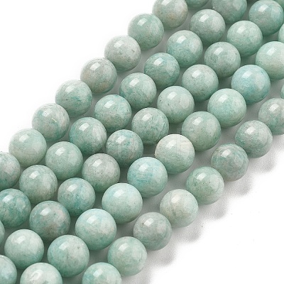 Natural Amazonite Beads Strands G-L618-A01-8mm-1