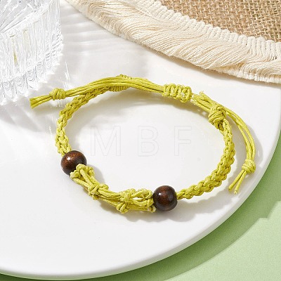 Adjustable Braided Waxed Cotton Macrame Pouch Bracelet Making BJEW-JB09698-04-1