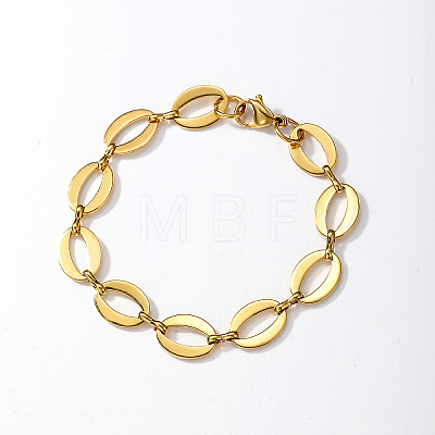 Simple and Stylish Stainless Steel Oval Link Bracelets BH0157-1